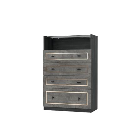 ตู้ลิ้นชัก 4 ลิ้นชัก WISDOM DESIGN FURNITURE รุ่น GDW-801 80 ซม. สีแอชเกรย์/บราวน์มาร์เบิ้ล_2